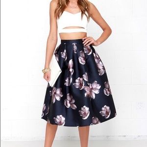 🌸 Purple and Pink Floral Full Skirt Satin 🌸